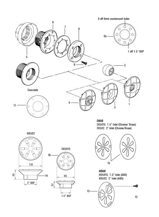 Certikin 2” Abs Petal Inlet Plate (SPC390)