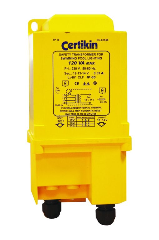 Certikin Safety Transformer - Ip65 - 300W, 12V, 400Va, Yellow (PU11S)