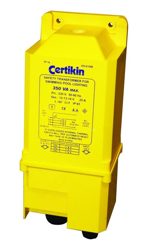 Certikin Safety Transformer - Ip65 - 300W, 12V, 400Va, Yellow (PU11S) - Image 2