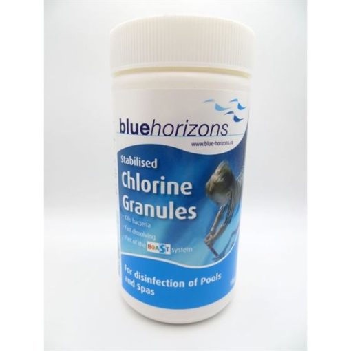 Blue Horizons - Stabilised Chlorine Granules 1 X 1kg Rapid dissolve Neutral PH