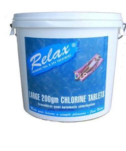 Large 200g Multi Chlorine Tablets 5kg by Relax. Ideal for 12ft+ Pools