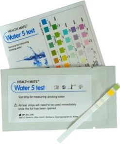 Water Test Kits for Drink Water, Hardness Testing Strips, Alkalinity, Chlorine, pH Tester (5 Test Strips)