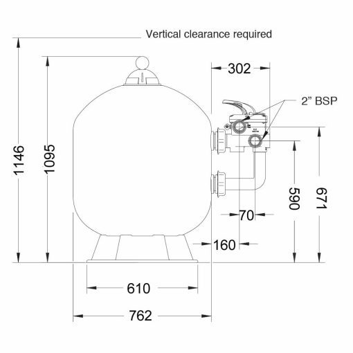 Pentair 30in Triton Filter with 2in Valve and Gauge - Image 2