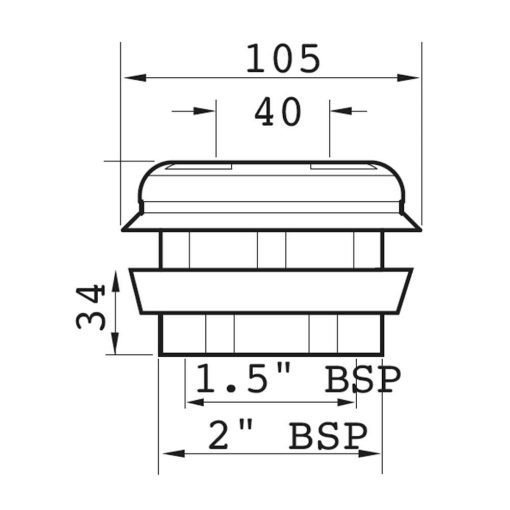 Certikin 1.5in Liner Eyeball Inlet - Panel Pool C/W Backnut - Pack of 5 - Image 2
