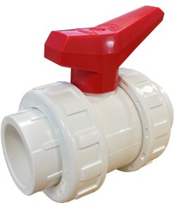 Plastica 1.5in Double Union Ball Valve White