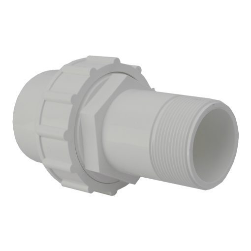 2in Plastica White Socket Union P MT - Single