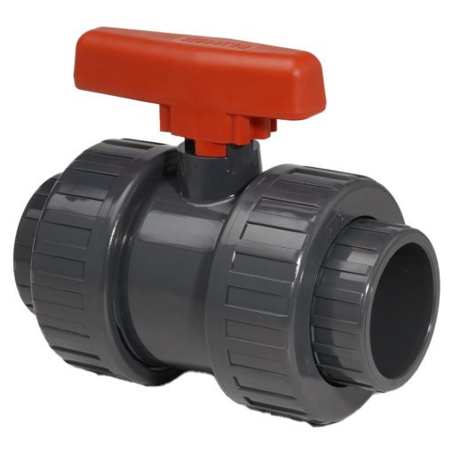 0.75in Grey PVC  Double Union Ball Valve
