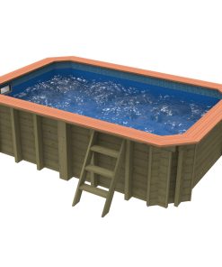 Plastica Wooden Exercise Pool Package with Argonaut/Endurance Filtration & SwimMaster Counter Current With PLAIN liner