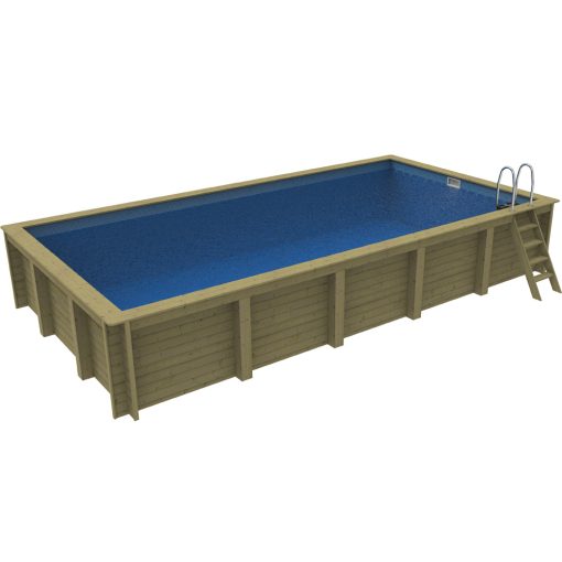Plastica Nazca 8m x 4m Wooden Pool Package With PLAIN liner