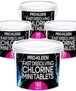 Pro-Kleen 2.7g x4 Stabilised Fast Dissolving Mini Chlorine Tablets - Sanitises and Disinfects Hot Tubs, Spas and Small Pools