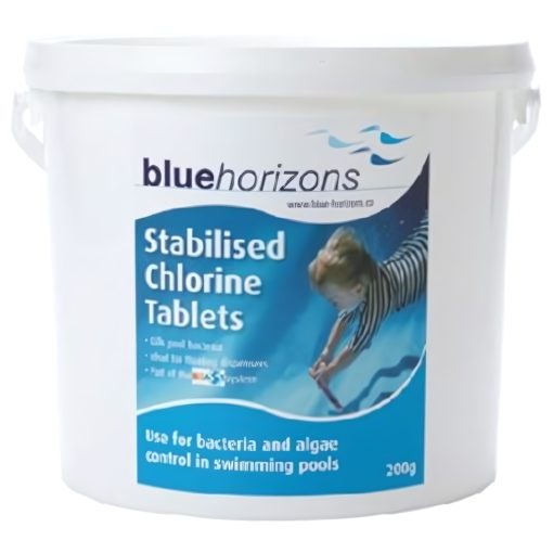 Blue Horizons - 200g STABILISED Chlorine Tablets 1 X 10kg SLOW RELEASE