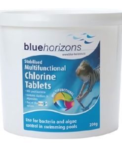 Blue Horizons - Multifunctional 200g Chlorine Tablets 1 X 10 kg Long lasting stabilised clarifier algae inhibitor