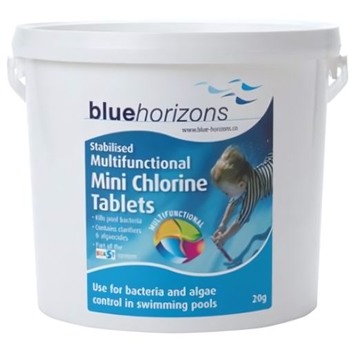 Blue Horizons - Multifunctional Mini 20g Chlorine Tablets 1 X 10kg Long lasting stabilised clarifier algae inhibitor