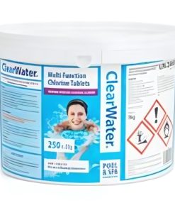 Clearwater CH0041 5 kg Multifunction Chlorine Tablets for Pools and Hot Tubs, White, 250 x 20 g