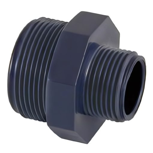 Certikin Grey PVC Hexagon Reducer Nipple GP112034RN | Size 1½ inch x ¾ inch