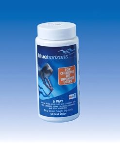 Blue Horizons - 6-Way Test Strips 1 X 50 Strips Chlorine PH TA Calcium Cyanuric