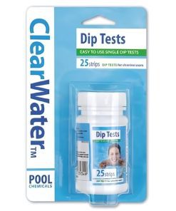 ClearWater Swimming Pools Spa Water Chlorine pH Alkalinity Dip Test Strips x 25