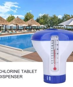 Floating Swimming Pool Chlorine Dispenser Chemical Thermometer Automatic Dosing Device