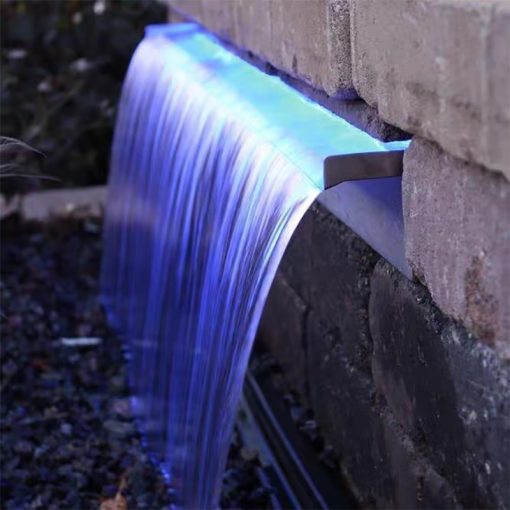 Deep Blue Professional fountain / swimming Pool Waterfall corrosion resistant  water Feature 1500mm, 35mm Lip - Image 4