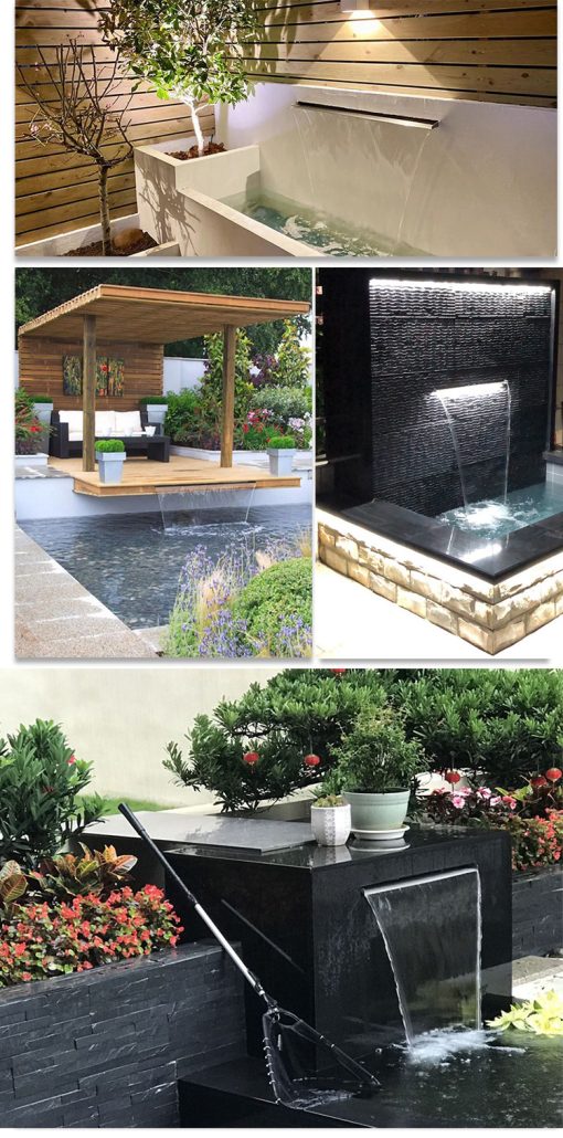 Deep Blue Professional fountain / swimming Pool Waterfall corrosion resistant  water Feature 1500mm, 35mm Lip - Image 8
