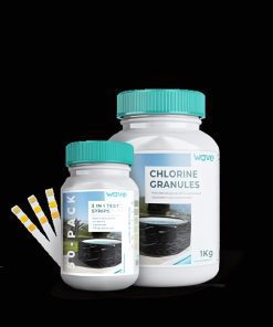 Wave Spa Hot Tub Chlorine Granules (1KG) + 50 Water Test Strips