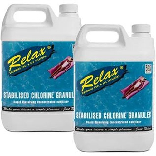 Relax Swimming Pool Stabilised Chlorine Granules 2 X 5kg Tubs Value