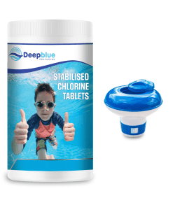 Deep Blue Pro - Mini 20g STABILISED Chlorine Tablets 1kg WITH Floating dispenser