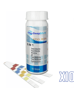 Deep Blue Pro - 10 Pack of 50 strips 6-Way Test Strips 500 Strips Bulk Trade Chlorine PH TA Calcium Cyanuric Bromine Professional
