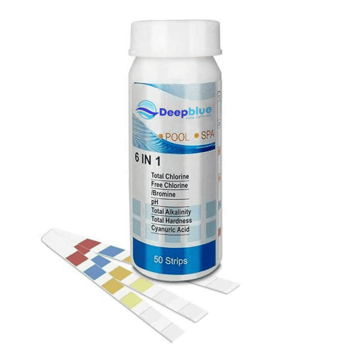 Deep Blue Pro - 6-Way Test Strips 50 Strips Chlorine PH TA Calcium Cyanuric Bromine Professional