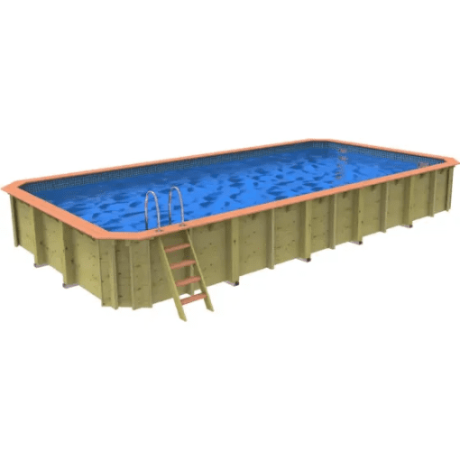 Plastica Chelsea Wooden Pool Package with Argonaut/Endurance Filtration & SwimMaster Counter Current & Invertemp Heat Pump With Patterned liner