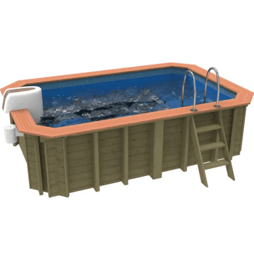 Plastica Wooden Exercise Pool Package with Badu Jet Perla Counter Current & Invertemp Heat Pump With Patterned liner - Image 2