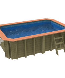 Plastica Wooden Exercise Pool Package with Badu Jet Riva Counter Current & Invertemp Heat Pump With PLAIN liner
