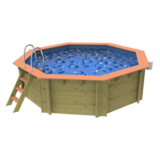 Plastica Knightsbridge Wooden Pool Package with SwimMaster Counter Current & Invertemp Heat Pump With Patterned liner