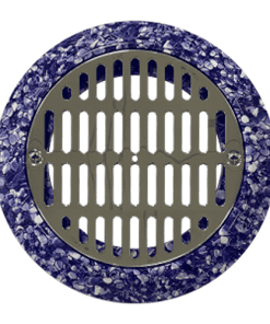 Certikin Main Drain - Liner - Flat Grille  SPHD33LO+RIVER | Flat main drain grille (stainless steel) c/w flange, gasket & screws - Riverstone